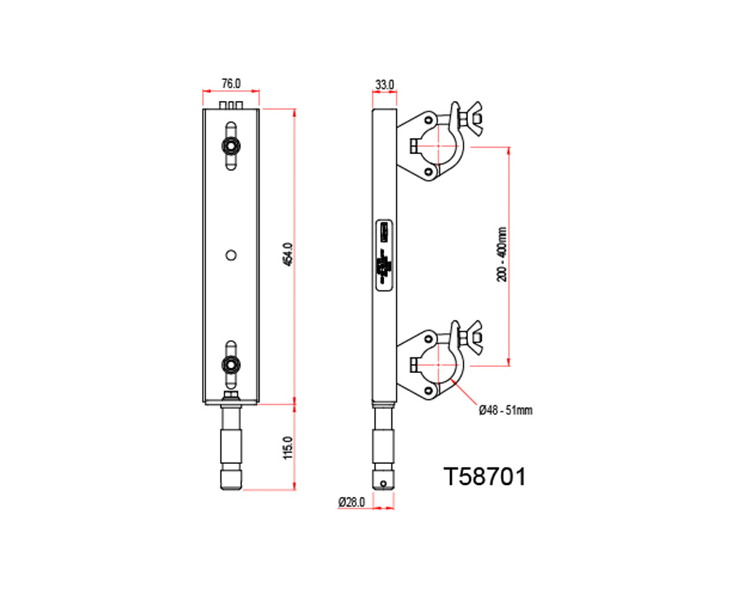 DOUT58701 - Doughty T58701 Ladder Truss Adaptor 200 400mm Centres SWL200kg Image 2