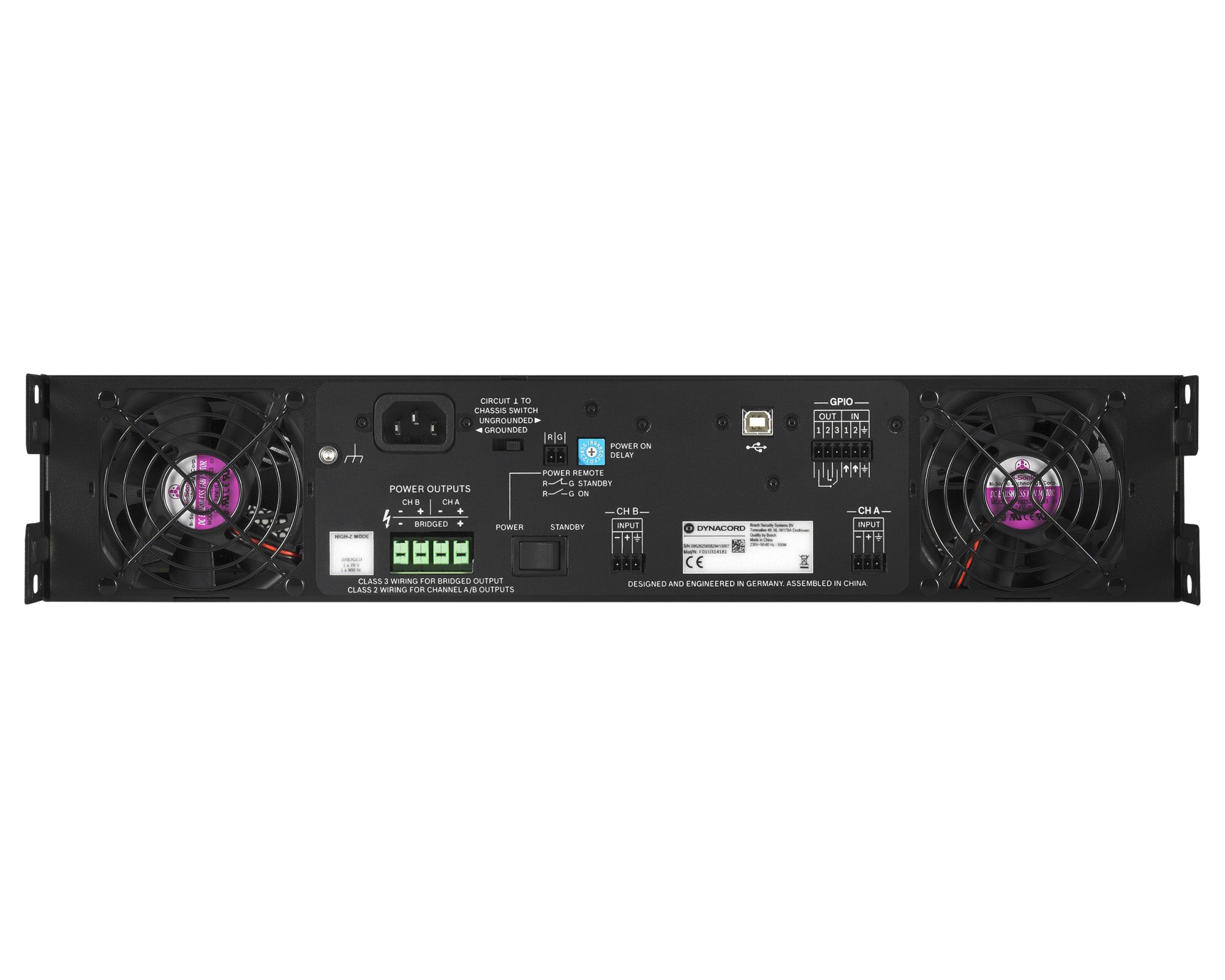 DYNC1300FDI - Dynacord C1300FDI Install Series DSP Power Amp 2x600W @ 4ohm 2U Image 4