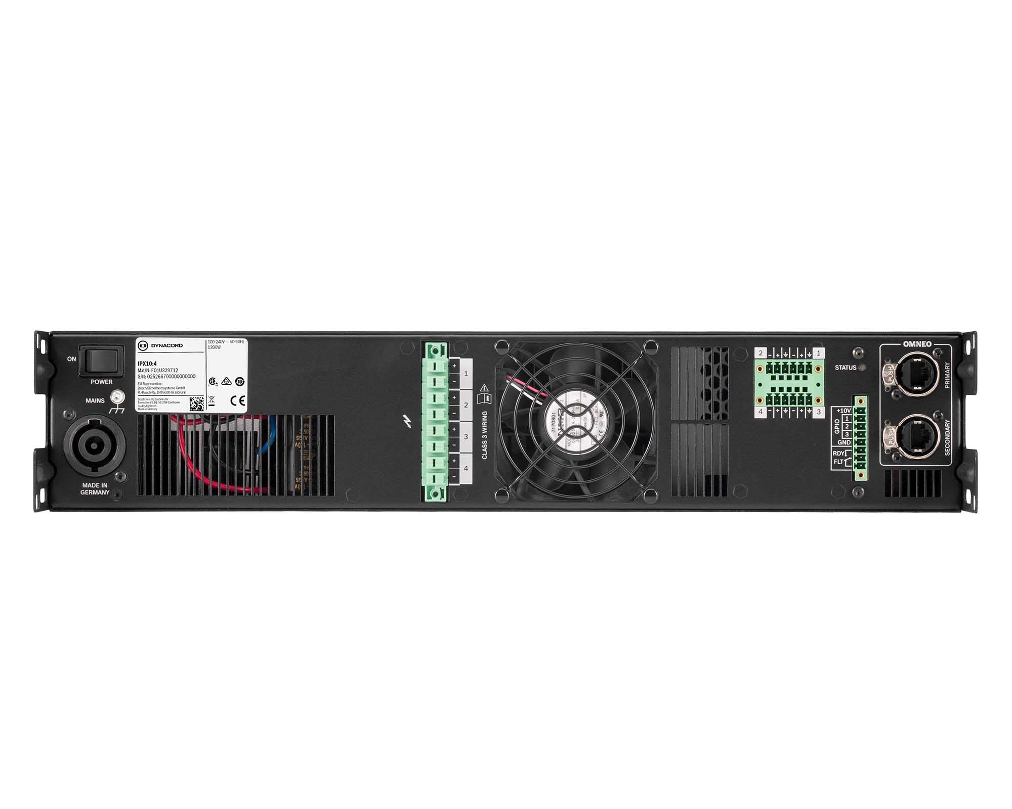 DYNIPX104 - Dynacord IPX 10:4 DSP Install Power Amp 4x2500W @ 4ohm Dante 2U Image 3