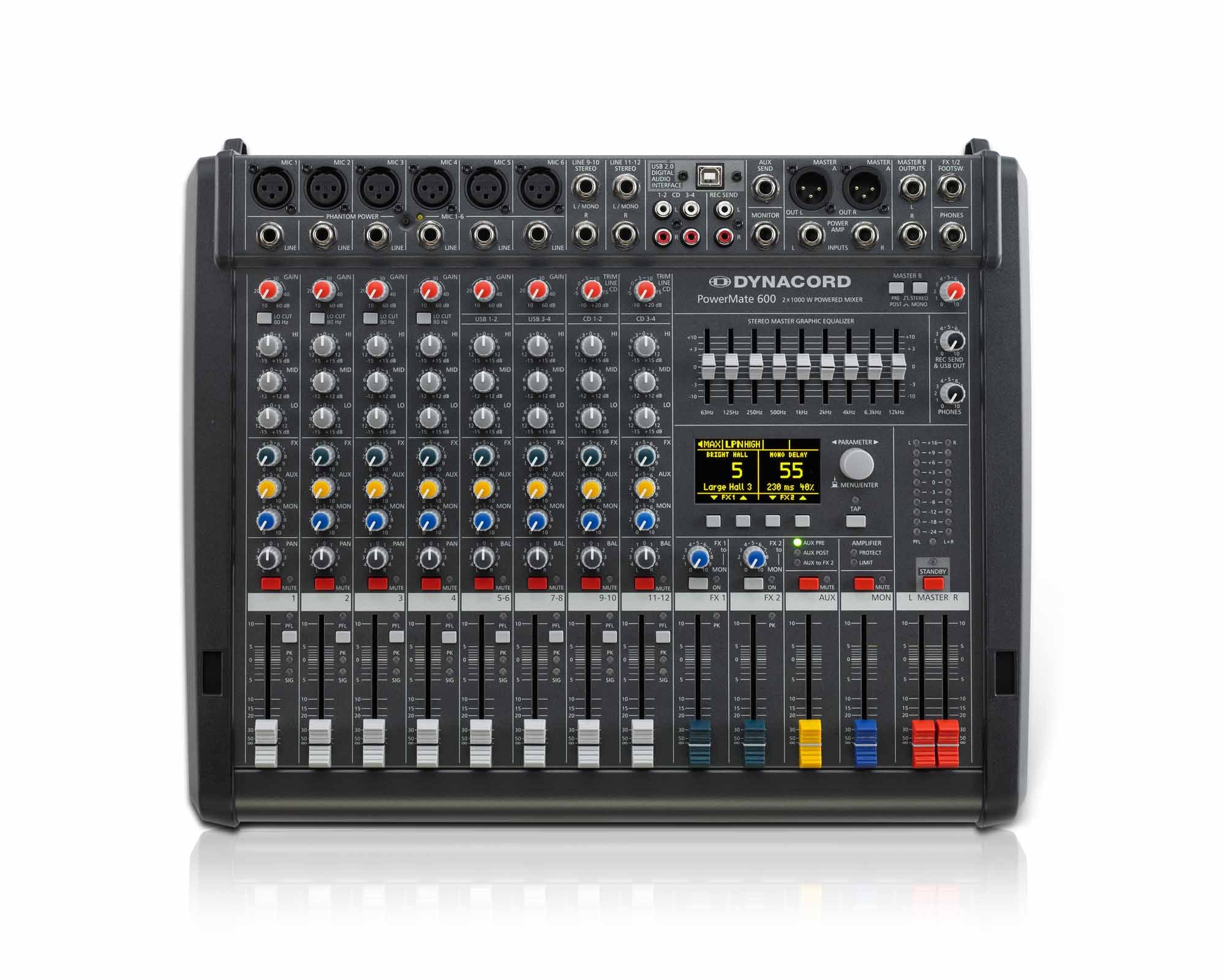 DYNPM6003 - Dynacord PowerMate 600 3 8Ch Powered Mixer with Twin Digital FX 2x1000W Image 2