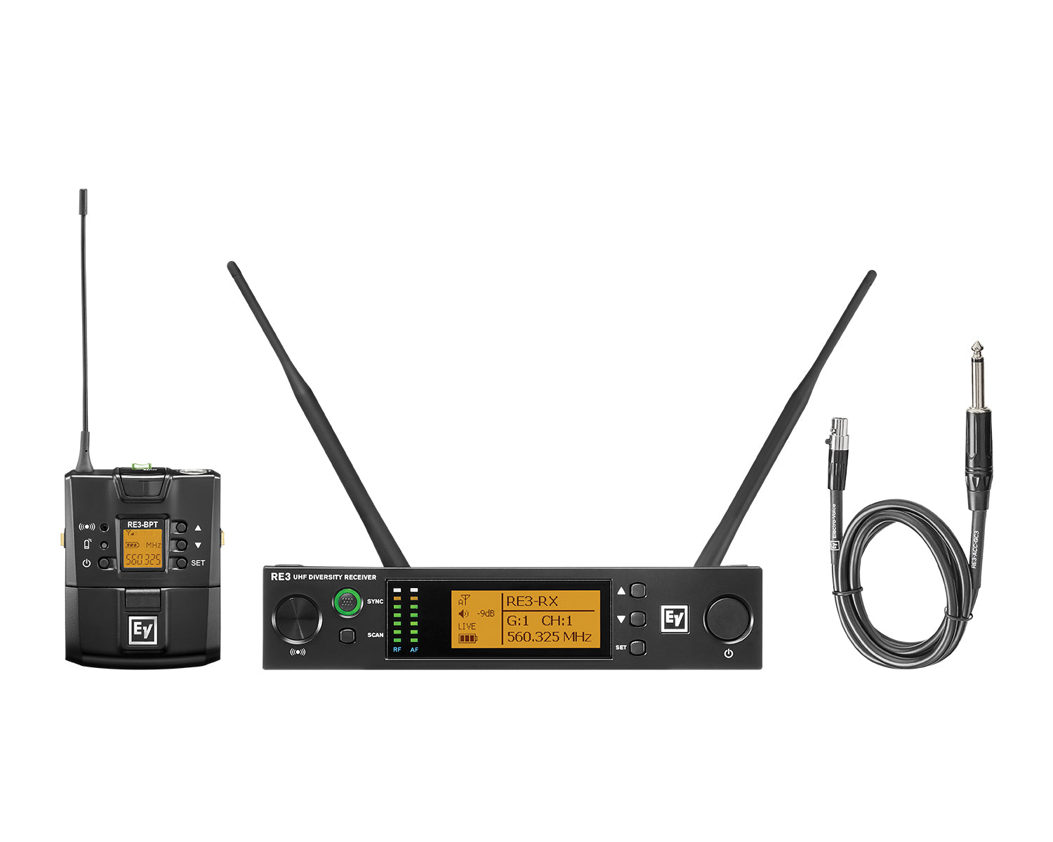 ELERE3BPGC8M - Electro-Voice RE3 BPGC 8M CH70 and Duplex Gap B or pack Instrument Set with GC3 Cable Image 1