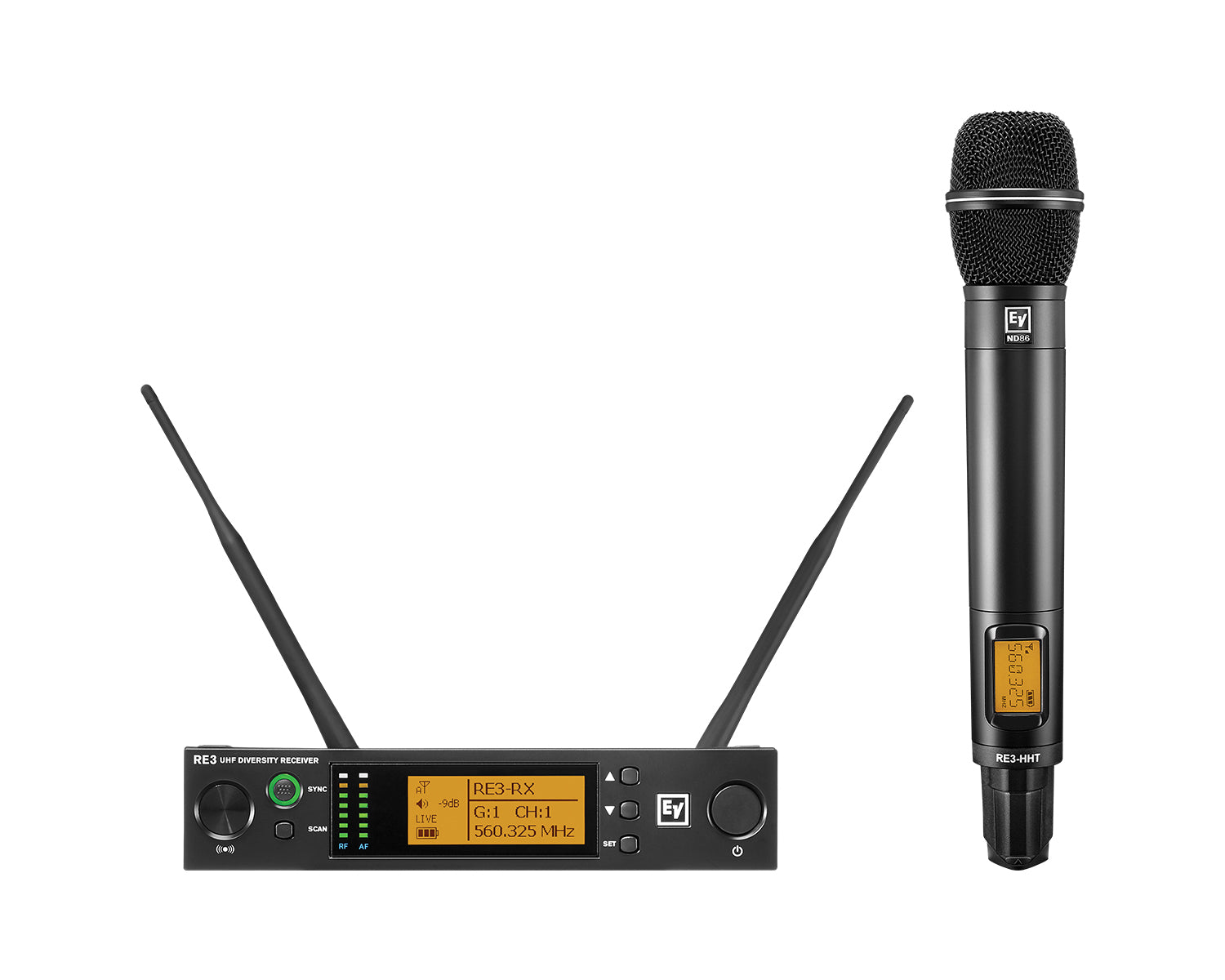 ELERE3ND868M - Electro-Voice RE3 ND86 8M CH70 and Duplex Gap Handheld Mic System and ND86 Capsule Image 1
