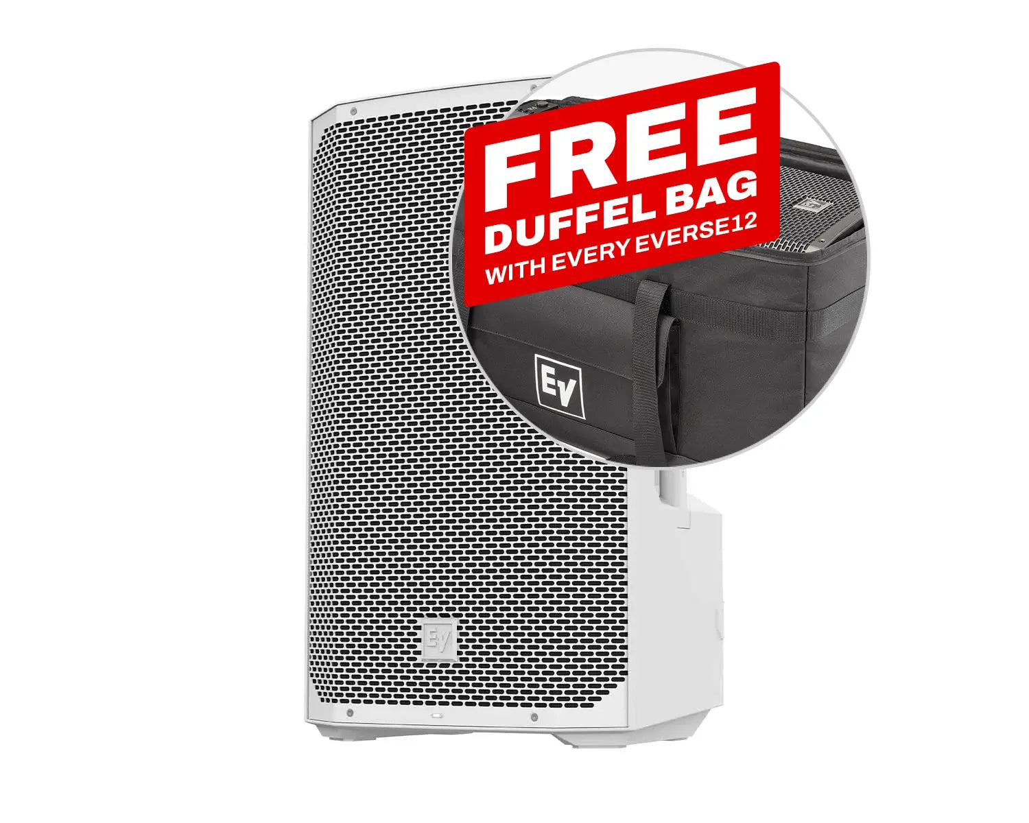 EVERSE 12 12" Battery Powered Loudspeaker + Bluetooth IP43 White