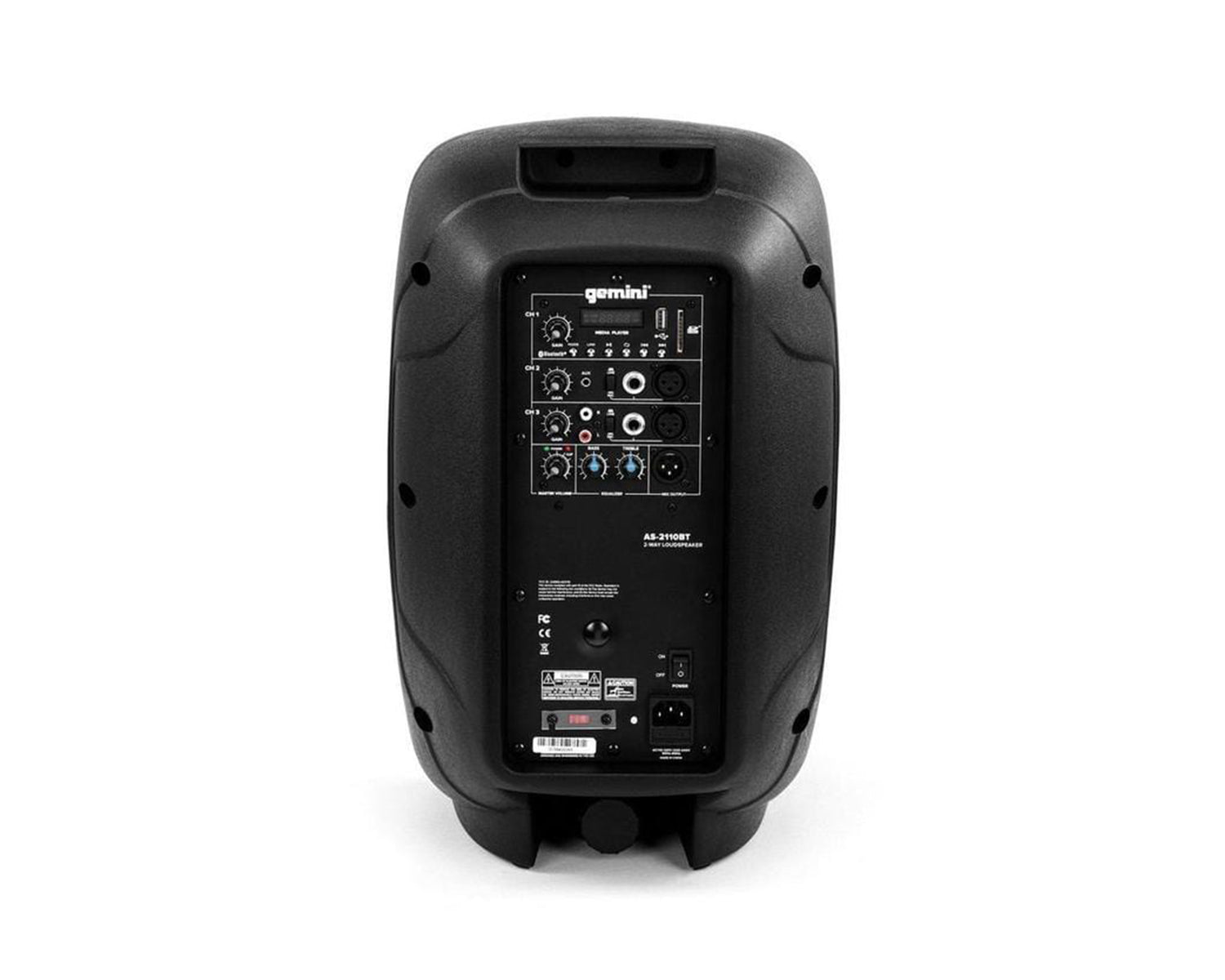 GEMAS2110B - Gemini AS 2110BT 10inch Active Loudspeaker with Bluetooth 1000W Black Image 5