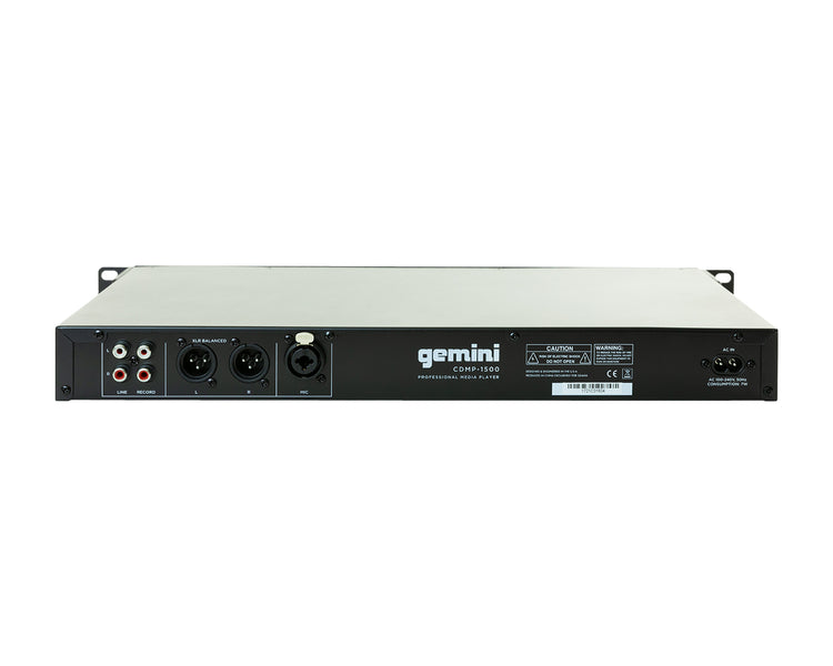 GEMCDMP1500 - Gemini CDMP 1500 Rackmount CD or USB Media Player with Remote Control 1U Image 4