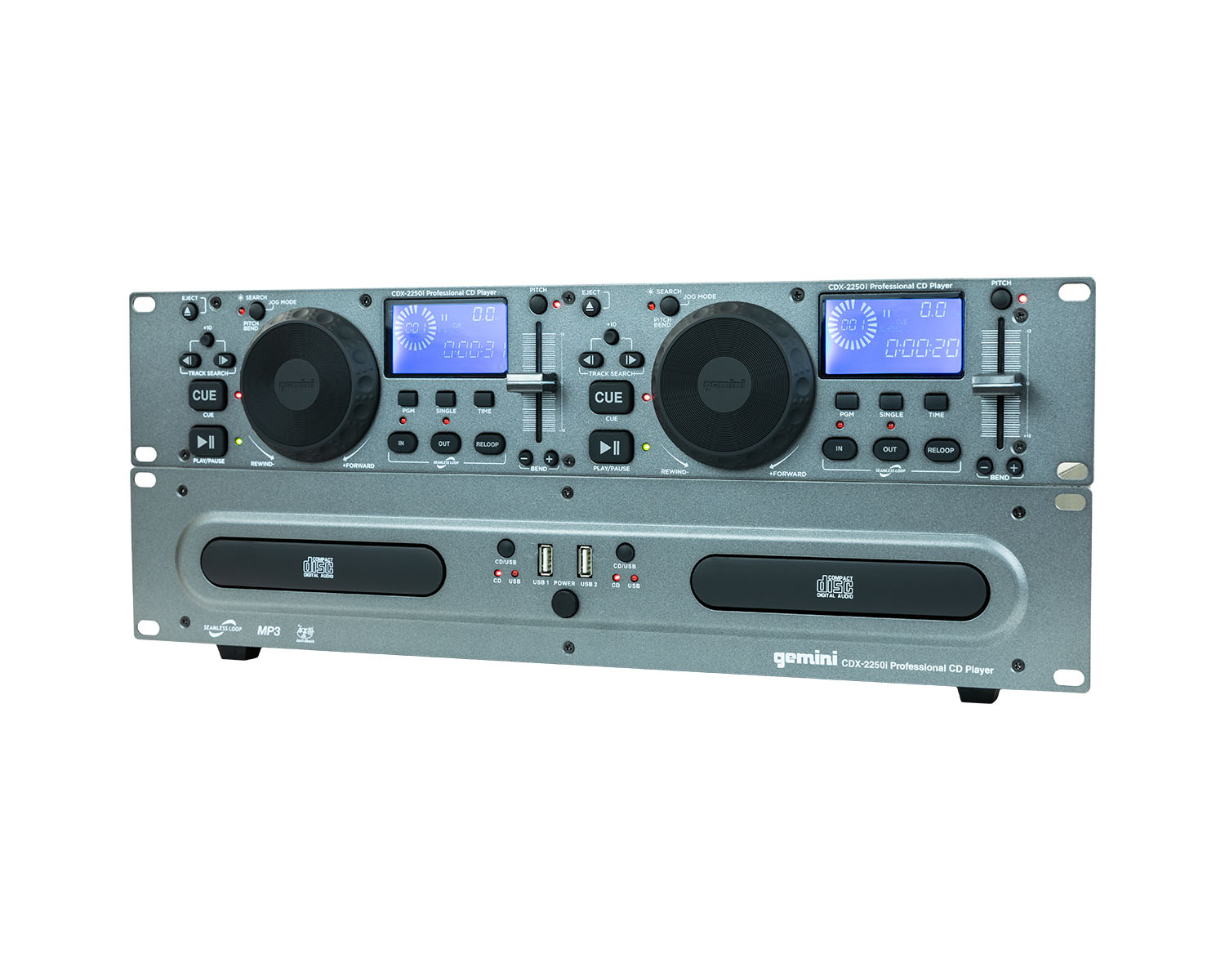 GEMCDX2250I - Gemini CDX 2250i Rackmount CD DJ Media Player with USB Image 3