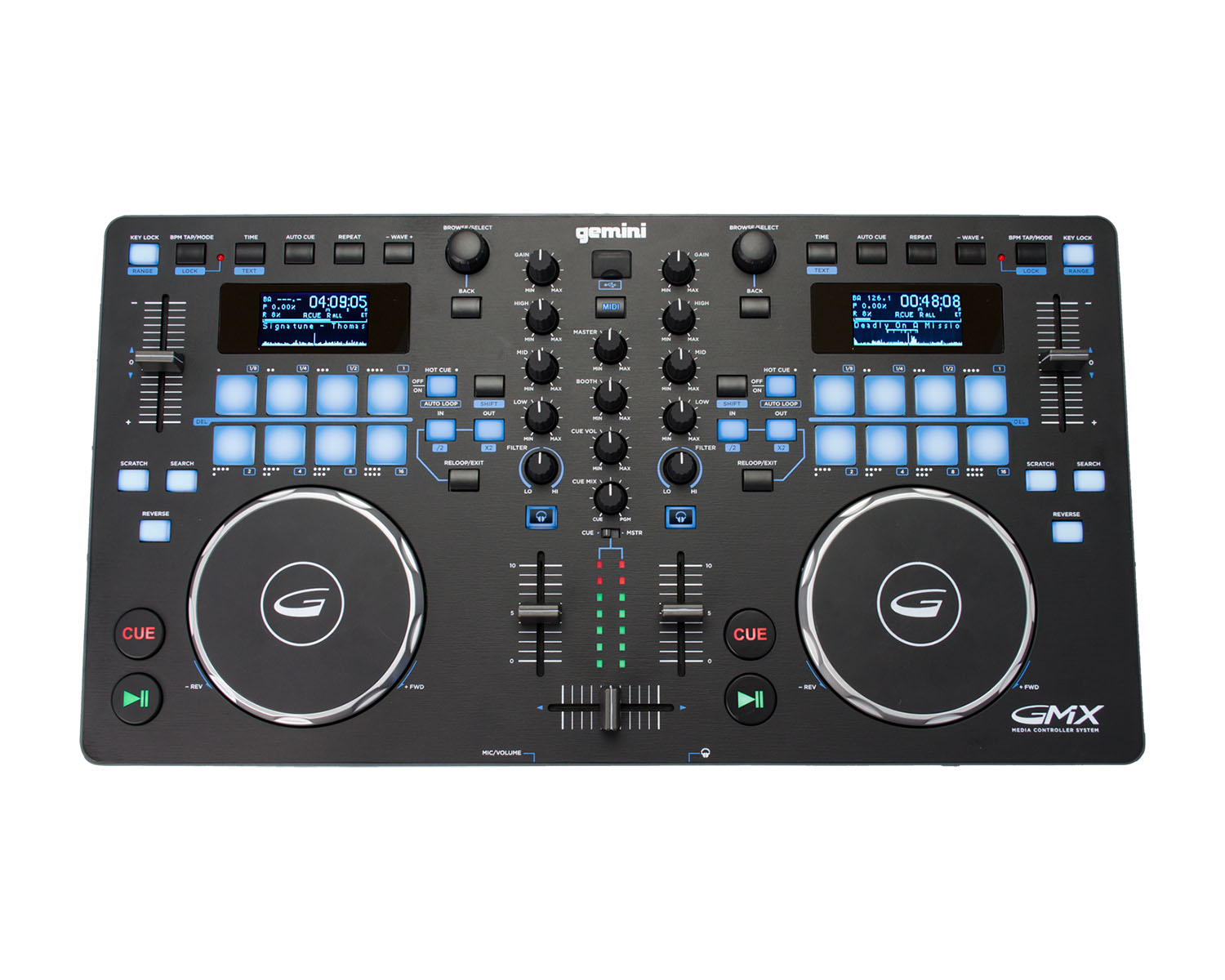 GEMGMX - Gemini GMX 2 Channel Compact DJ Controller with Performance Pads Image 1
