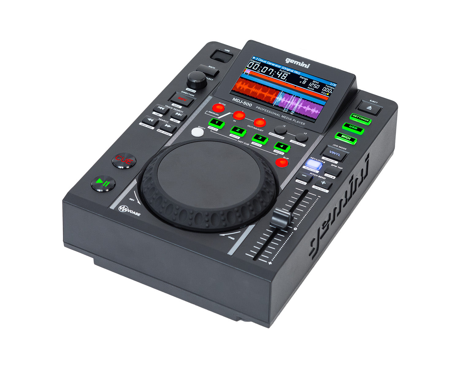 GEMMDJ500 - Gemini MDJ 500 Pro Mini DJ Media Player 4 Hot Cues or 8 Auto Loops Image 3