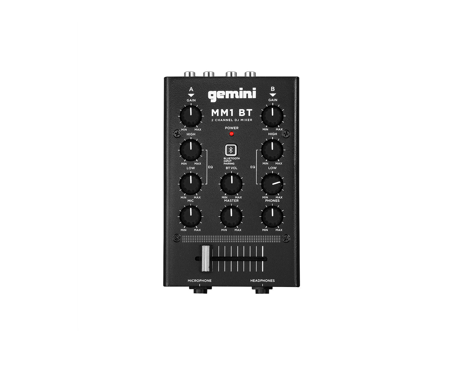 GEMMM1BT - Gemini MM1BT 2 Channel Miniature DJ Mixer with 2 Band EQ and Bluetooth Image 1