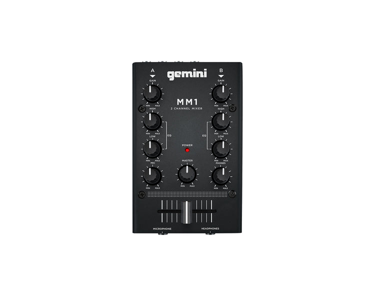 GEMMM1 - Gemini MM1 2 Channel Miniature DJ Mixer with 2 Band EQ Image 1