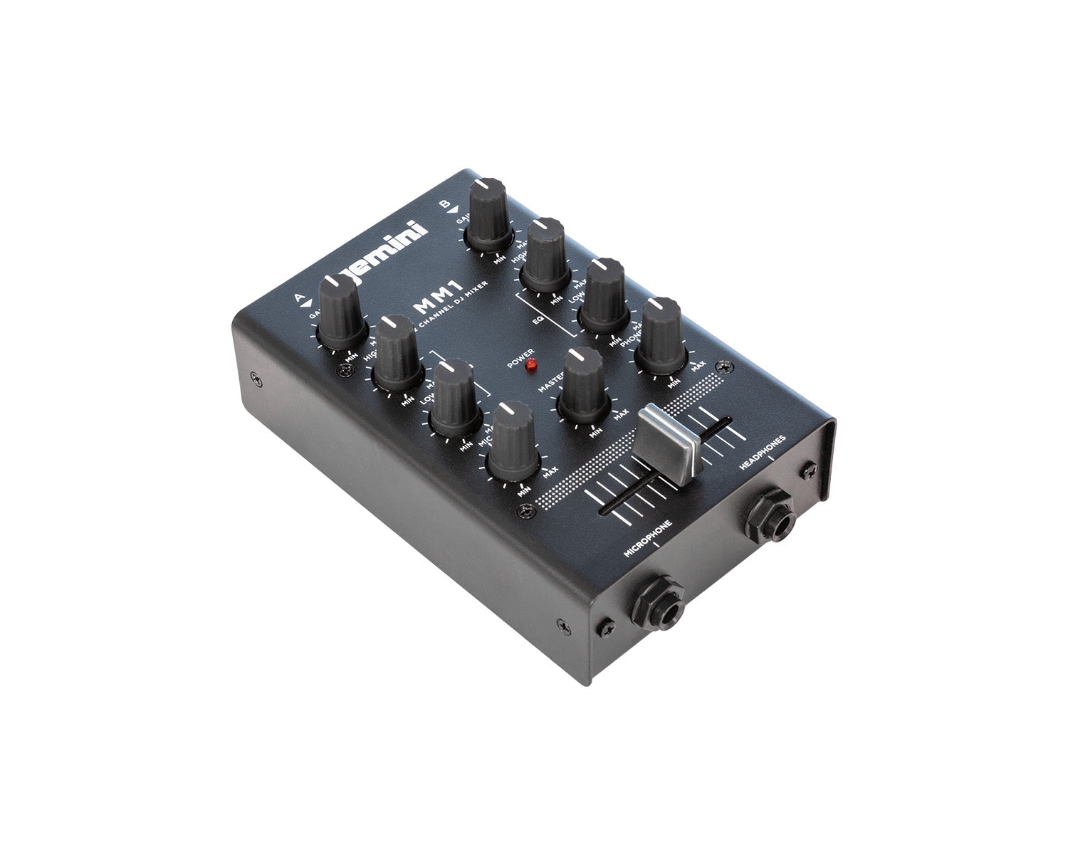 GEMMM1 - Gemini MM1 2 Channel Miniature DJ Mixer with 2 Band EQ Image 2
