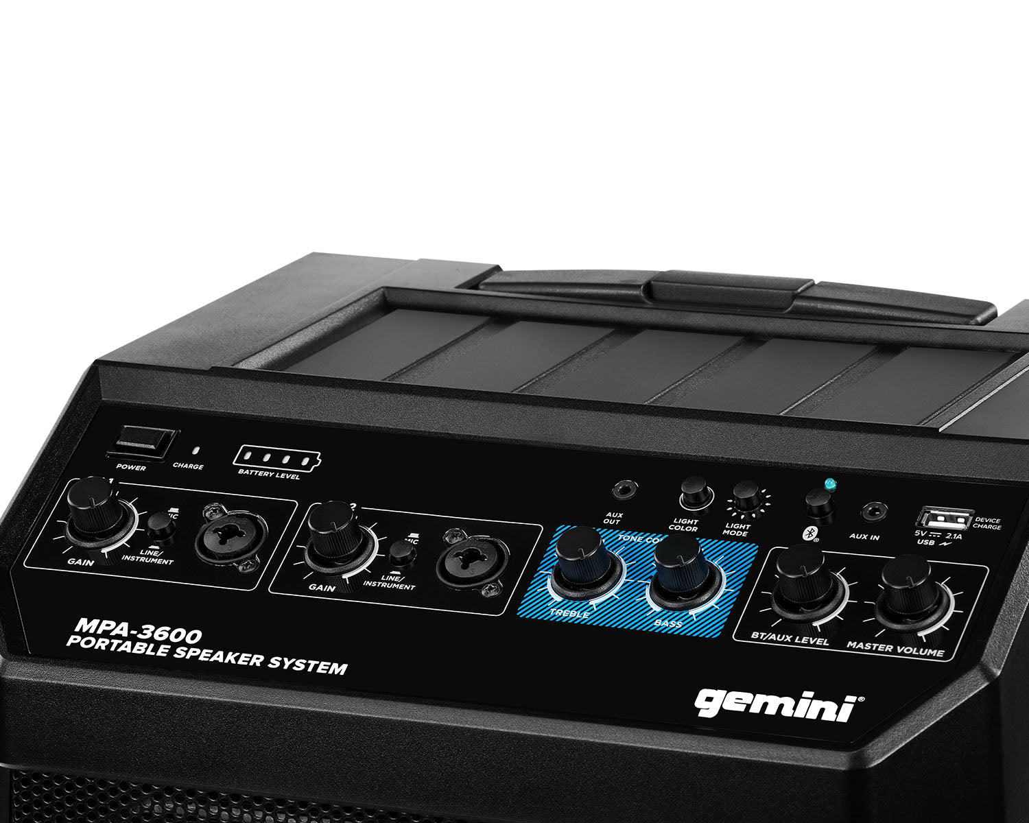 GEMMPA3600 - Gemini MPA 3600 8inch Battery Powered Bluetooth Speaker with Mic 160W Black Image 5