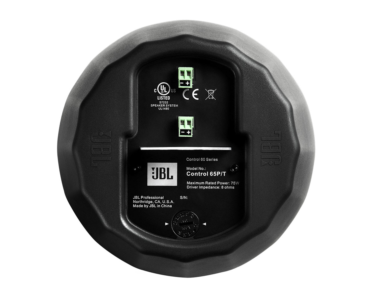 JBLC65PT - JBL Control 65P or T 5.25inch Pendant Speaker 120degree 75W 100V Black Image 3