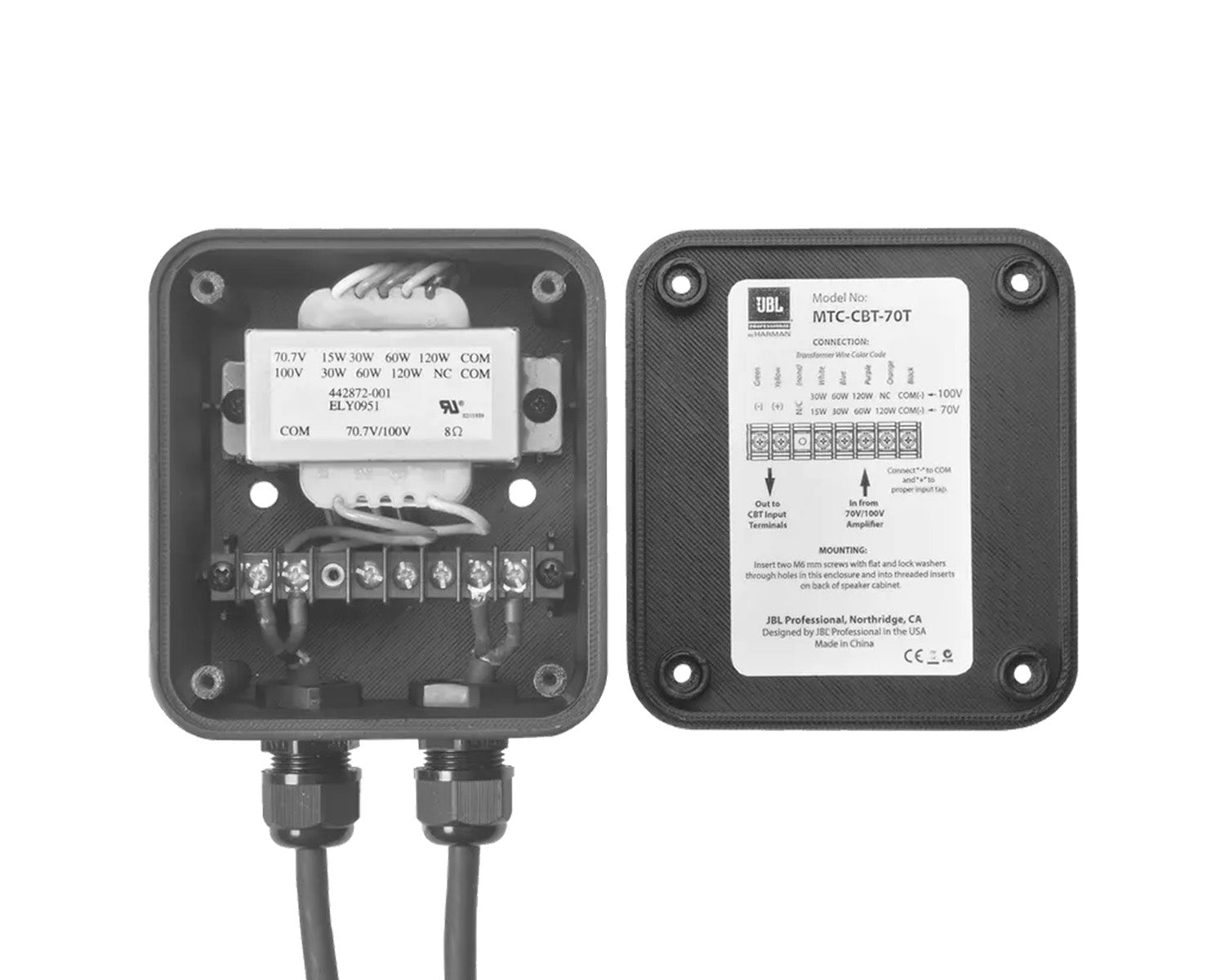 JBLCBT70T - JBL MTC CBT 70T Bolt On 100V Line Transformer for CBT 70J 1 or E 1 Image 1