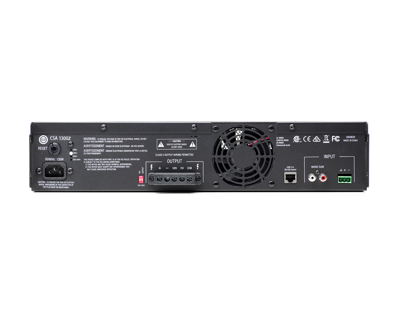 JBLCSA1300Z - JBL CSA1300Z 1x300W Commercial Power Amp with 100V Line 2U Haf Rack Image 2
