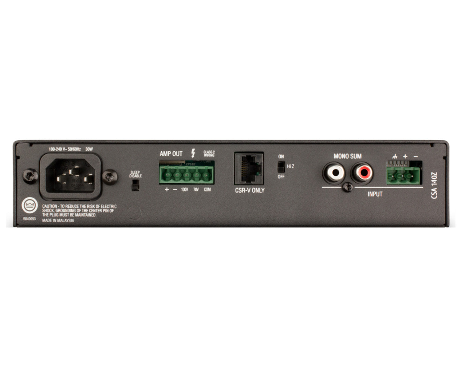 JBLCSA140Z - JBL CSA140Z 1x40W Commercial Power Amp with 100V Line 1U Half Rack Image 2