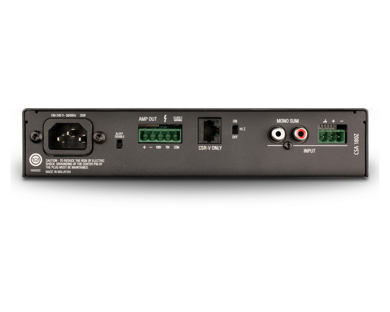 JBLCSA180Z - JBL CSA180Z 1x80W Commercial Power Amp with 100V Line 1U Half Rack Image 2