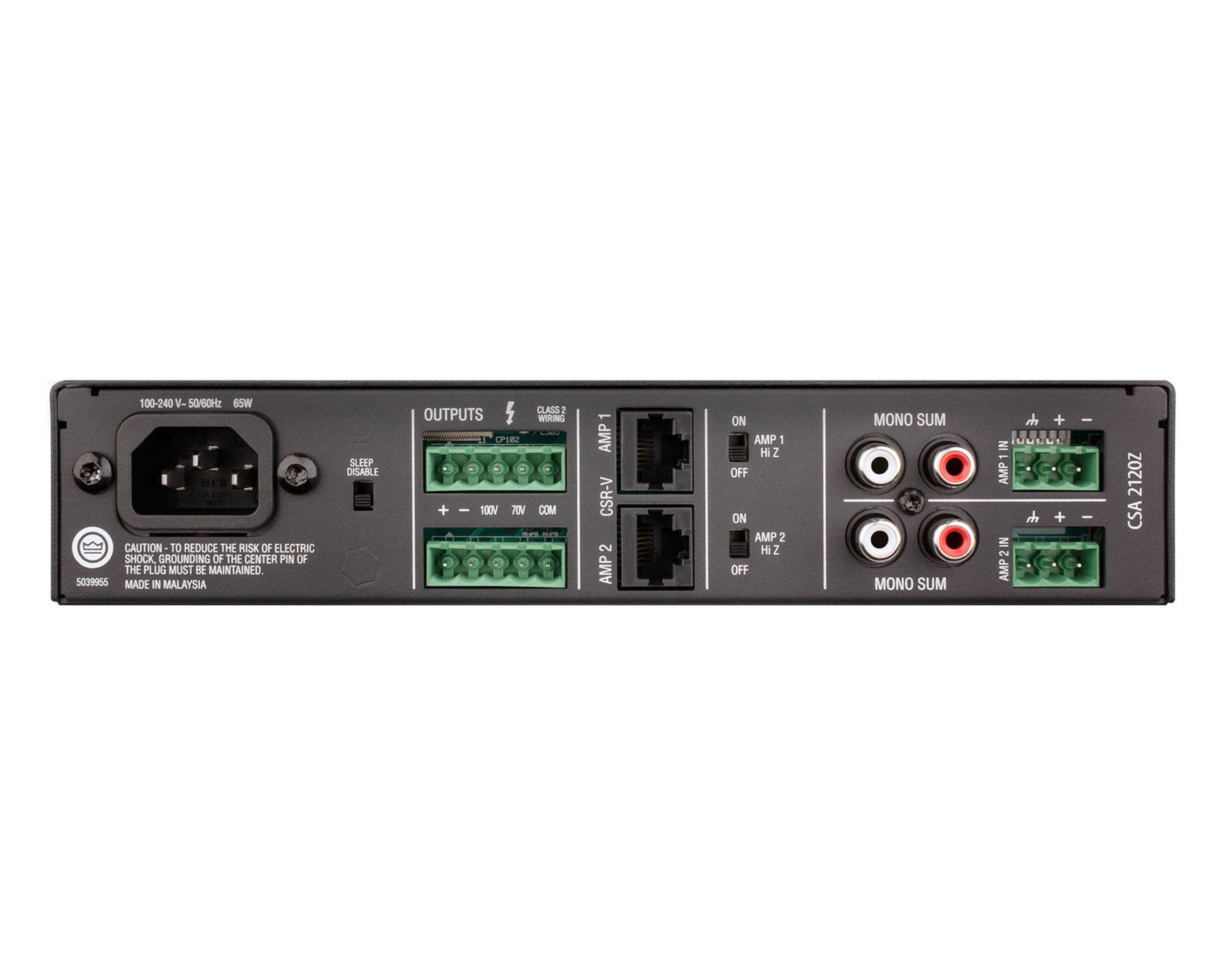 JBLCSA2120Z - JBL CSA2120Z 2x120W Commercial Power Amp with 100V Line 1U Half Rack Image 2