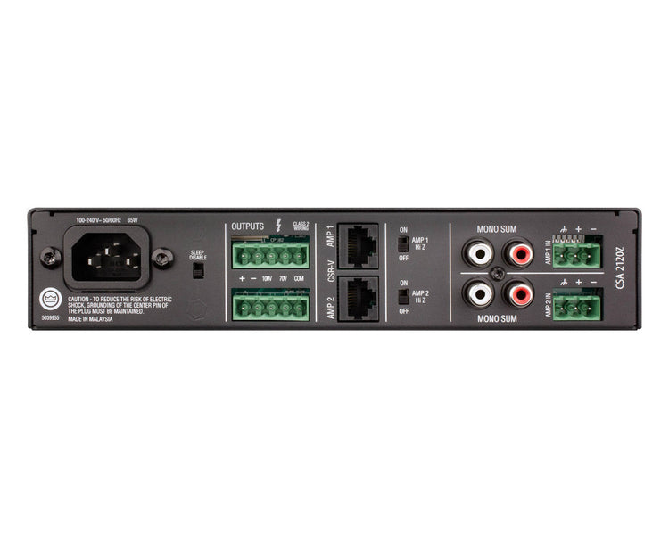 JBLCSA2120Z - JBL CSA2120Z 2x120W Commercial Power Amp with 100V Line 1U Half Rack Image 2