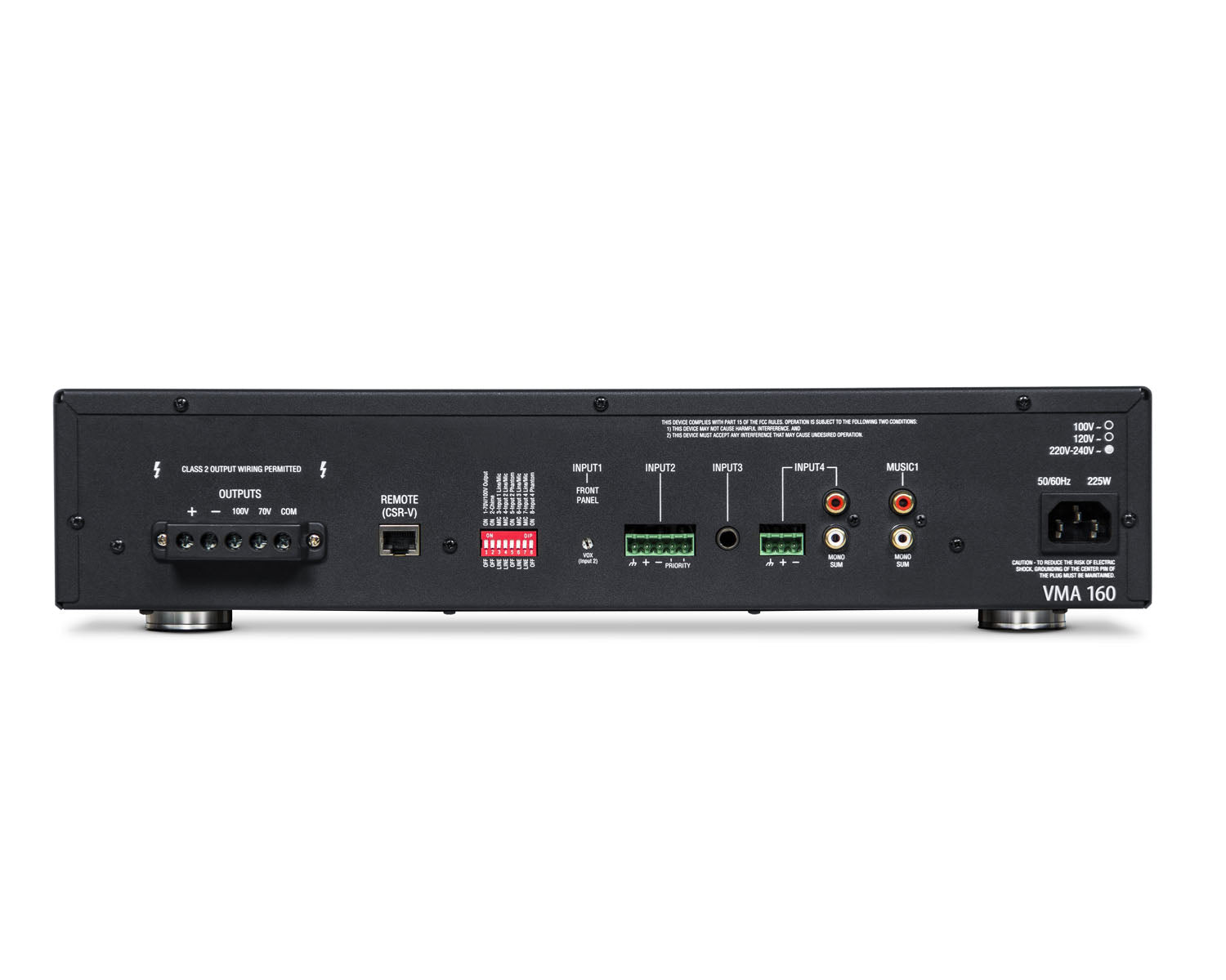 JBLVMA160 - JBL VMA160 Mixer Amplifier 5in or 1out @ 60W and 100V Line 1U Image 2