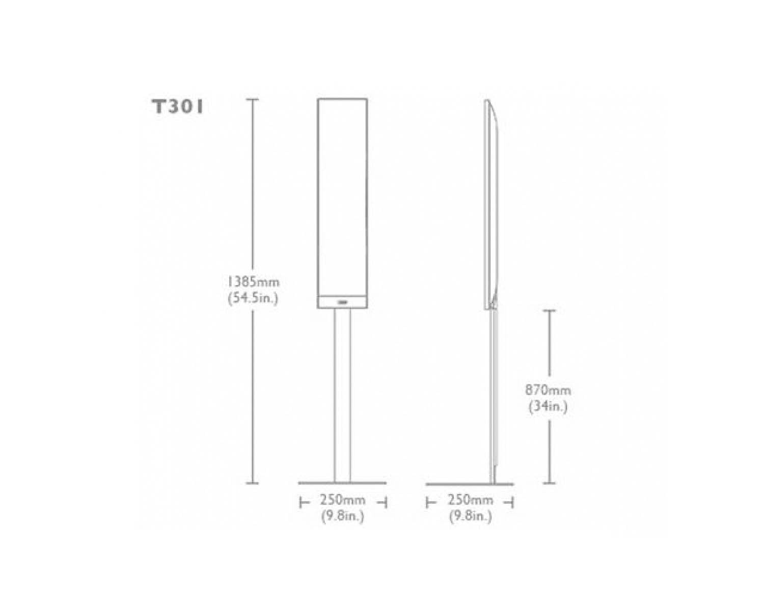 KEFT101FSW - KEF T Series Floor Stand for T101 & T301 Satellite Speakers Wht PAIR Image 3