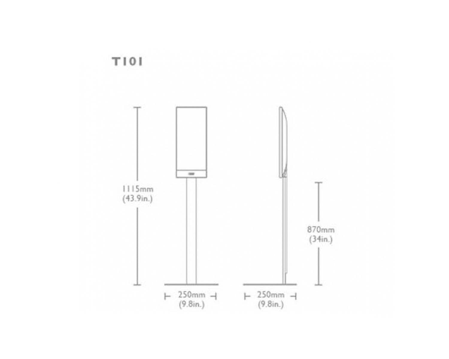 KEFT101FSW - KEF T Series Floor Stand for T101 & T301 Satellite Speakers Wht PAIR Image 4