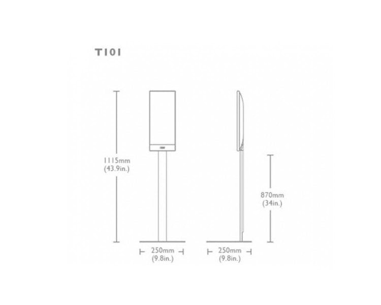 KEFT101FSW - KEF T Series Floor Stand for T101 & T301 Satellite Speakers Wht PAIR Image 4