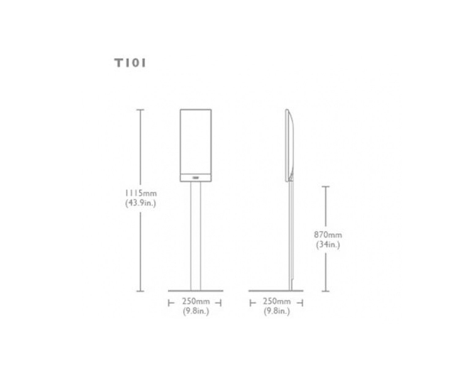 KEFT101FS - KEF T Series Floor Stand for T101 & T301 Satellite Speakers Blk PAIR Image 4