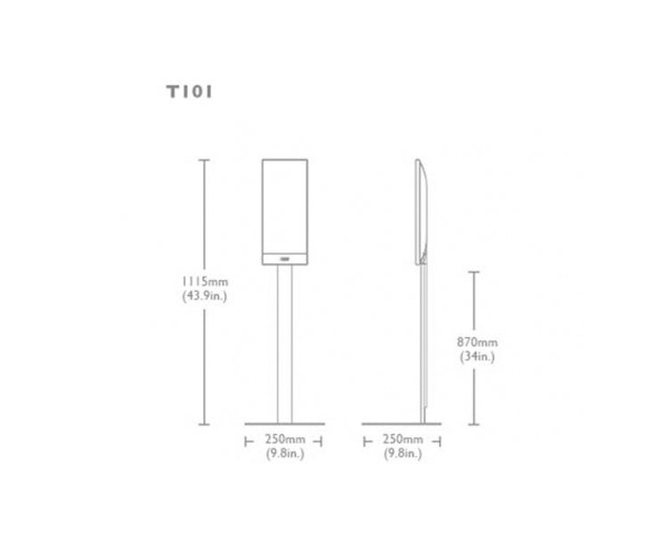 KEFT101FS - KEF T Series Floor Stand for T101 & T301 Satellite Speakers Blk PAIR Image 4