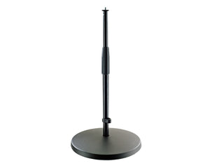 KMS23323 - K&M 23323 Cast Round Base Telescopic Mic Stand Black 350 570mm Image 1