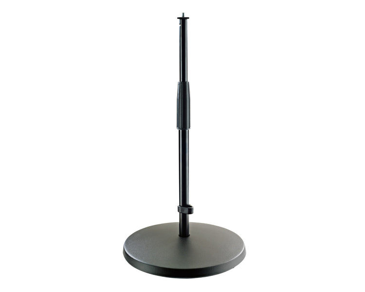 KMS23323 - K&M 23323 Cast Round Base Telescopic Mic Stand Black 350 570mm Image 1