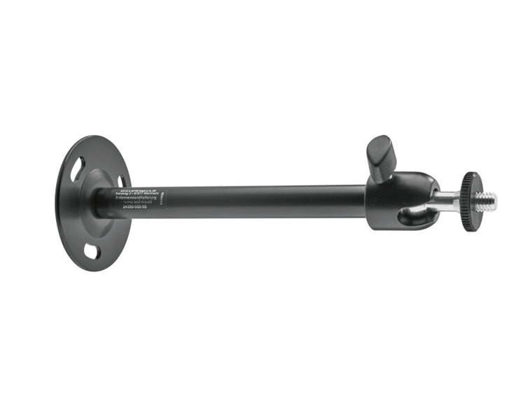 KMS24350 - K&M 24350 Universal Mic or Antenna Wall Mount 205mm 360degree Swivel Black Image 1