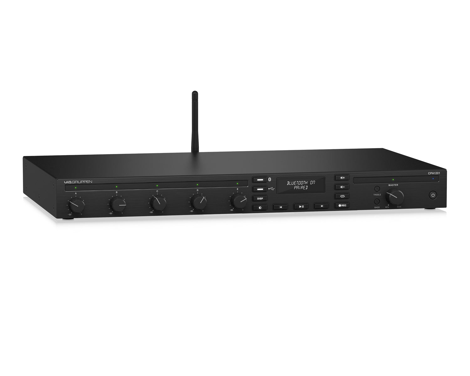 LABCPA1201 - Lab Gruppen CPA1201 Commercial Mixer Amp 120W w or 5 Inputs or Bluetooth or USB 1U Image 2