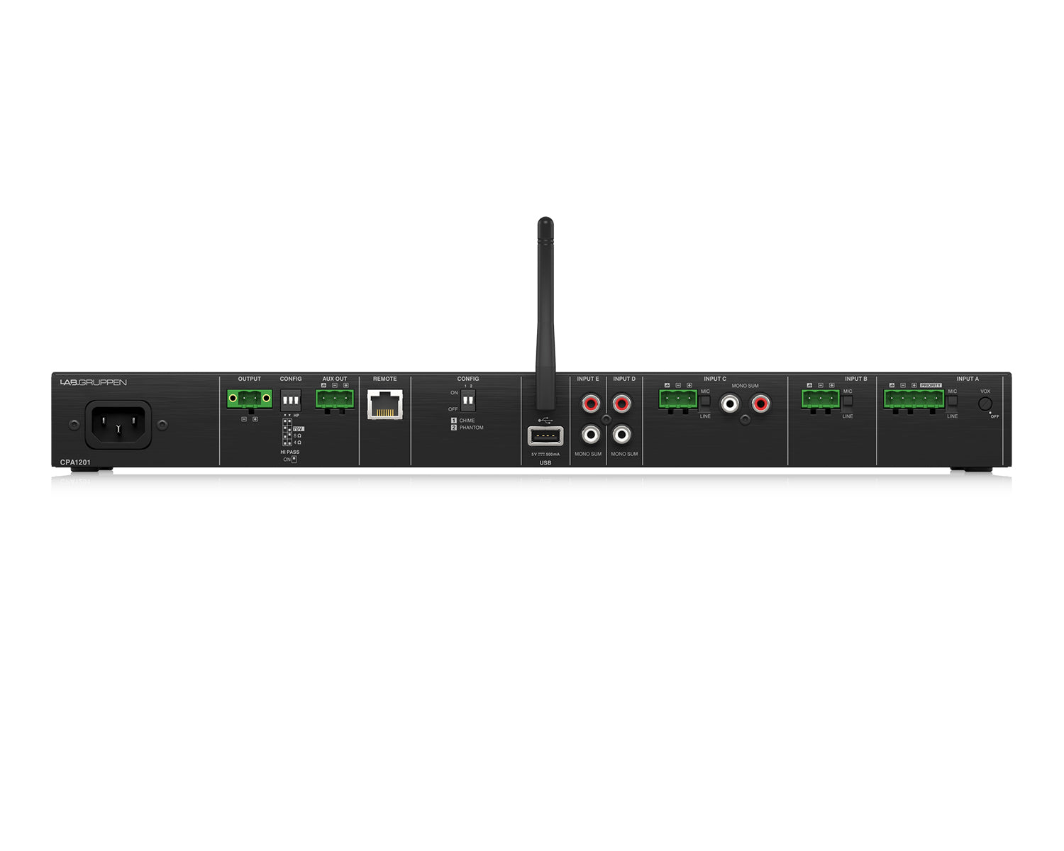 LABCPA1201 - Lab Gruppen CPA1201 Commercial Mixer Amp 120W w or 5 Inputs or Bluetooth or USB 1U Image 4