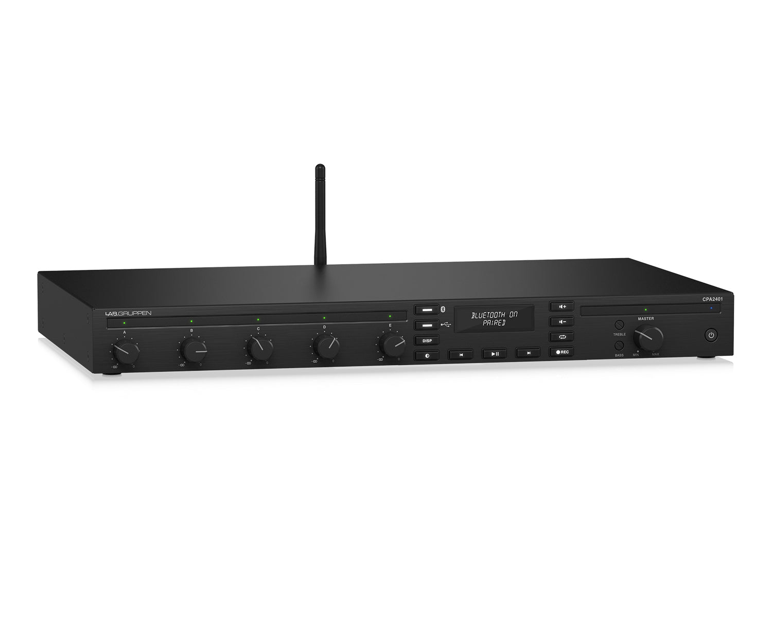 LABCPA2401 - Lab Gruppen CPA2401 Commercial Mixer Amp 240W w or 5 Inputs or Bluetooth or USB 1U Image 2