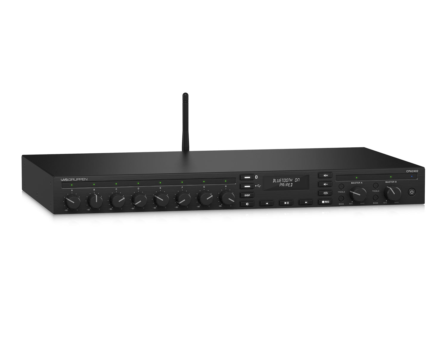 LABCPA2402 - Lab Gruppen CPA2402 Commercial Mixer Amp 2x240W w or 8 Inputs or Bluetooth or USB 1U Image 2