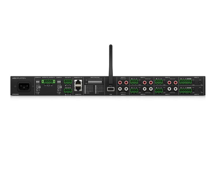 LABCPA2402 - Lab Gruppen CPA2402 Commercial Mixer Amp 2x240W w or 8 Inputs or Bluetooth or USB 1U Image 4