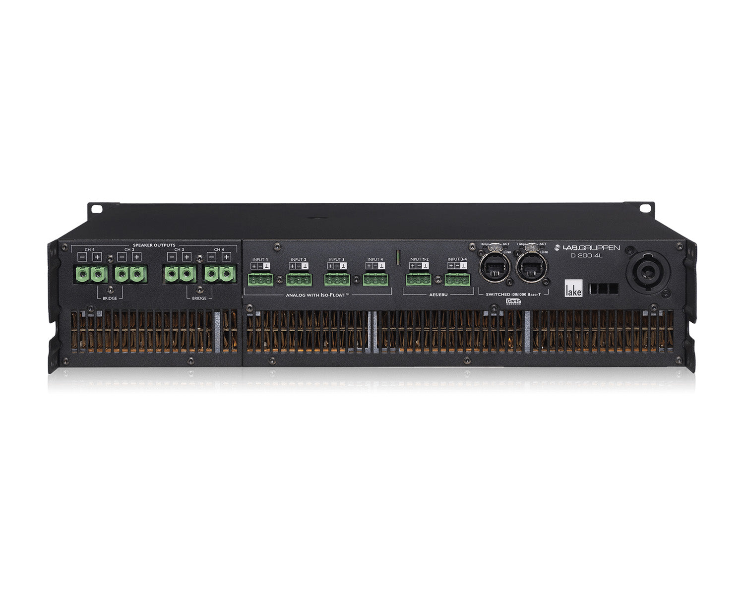 LABD2004L - Lab Gruppen D 200:4L 4 Channel High Powered Amplifier 4x5000W DSP and Dante 2U Image 2