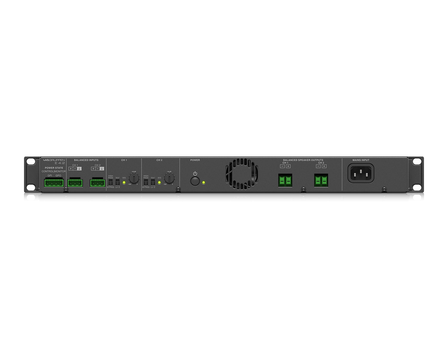 LABE42 - Lab Gruppen E4:2 Energy Efficient Class D Amplifier 2x200W 19inch 1U Image 4