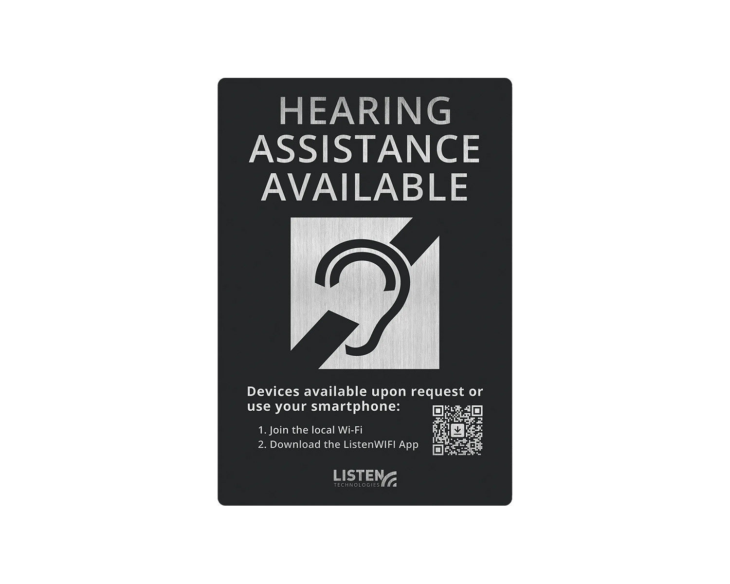 LISLW307 - Listen Technologies LW 307 ListenWIFI Hearing Assistance Signage Image 1