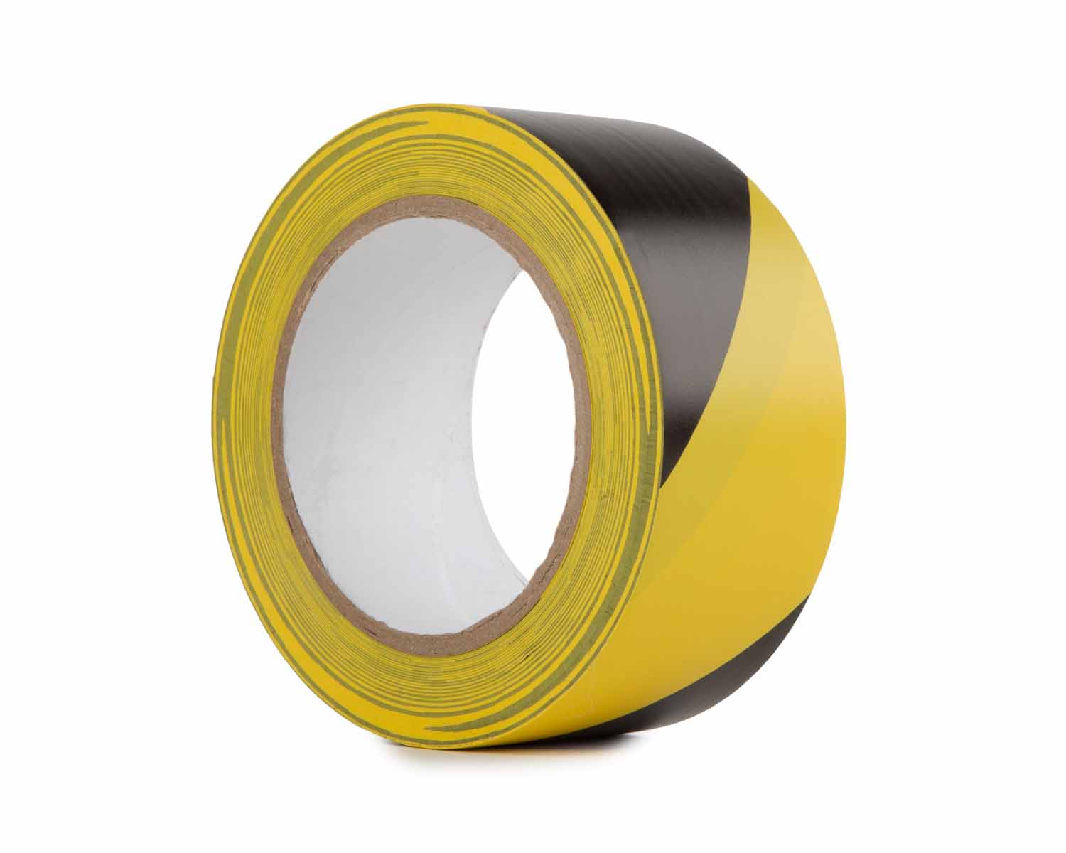 LMKHWPVC50 - Le Mark PVC Hazard Warning Tape 50mm x 33m BLACK or YELLOW Stripe Image 1