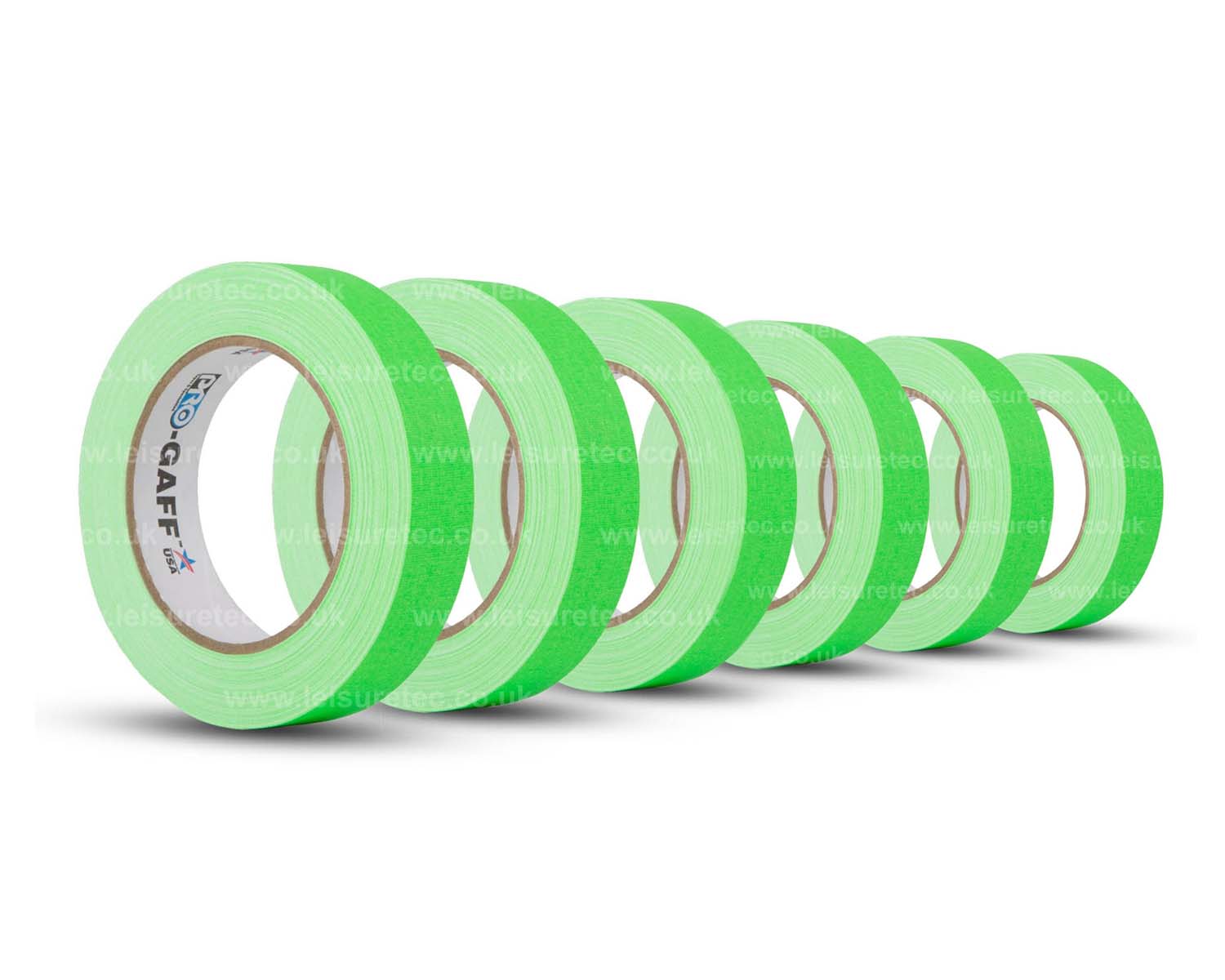 LMKPGFF24NGN6 - Le Mark Pro Gaff FLUORESCENT Gaffer Tape 24mm x 25yds GREEN *6 PACK* Image 1