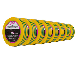 LMKPVCT19E8 - Le Mark PVC Electrical Insulation Tape 19mm x 33m G or Y EARTH *8 PACK* Image 1