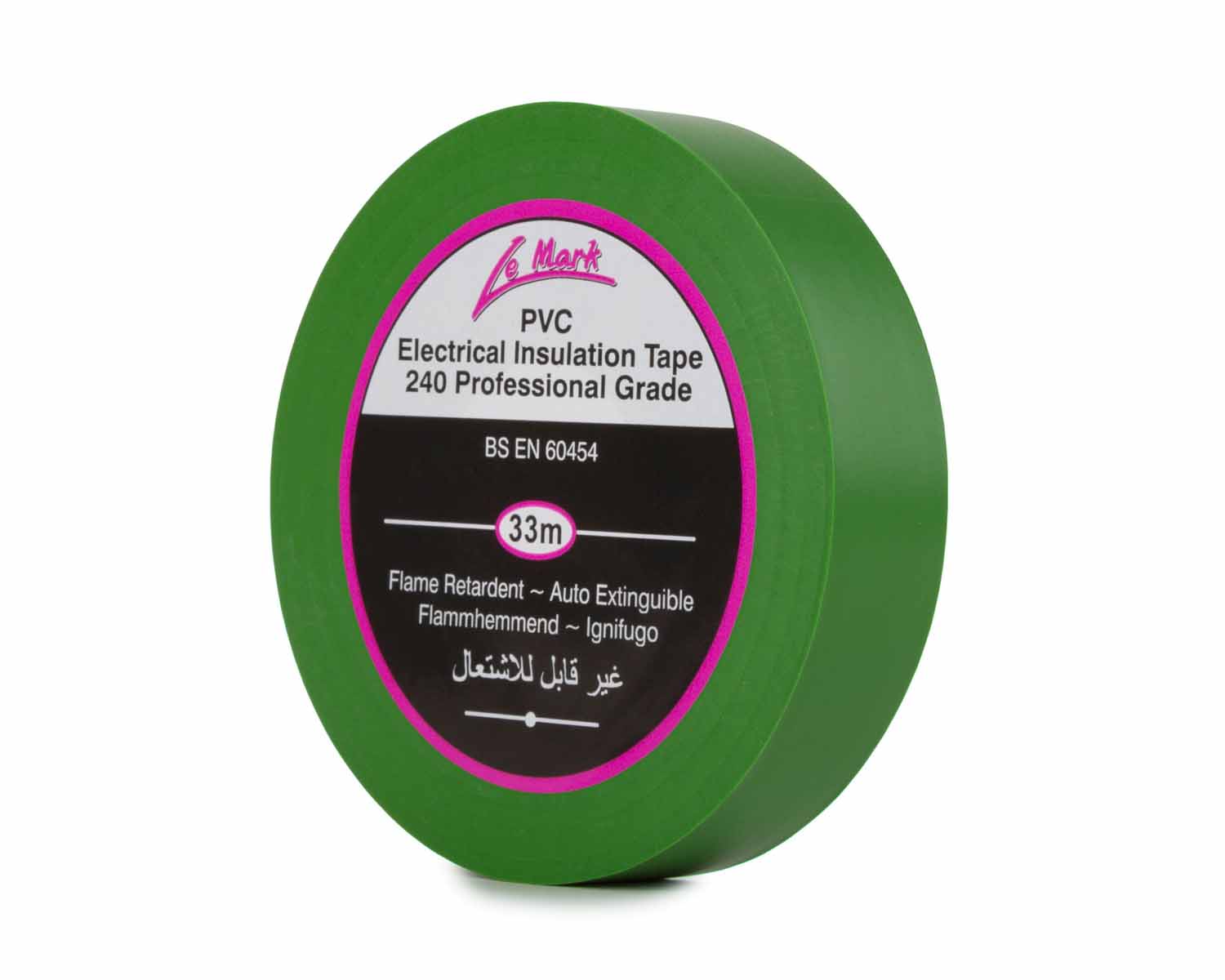 LMKPVCT19GN - Le Mark PVC Electrical Insulation Tape 19mm x 33m GREEN Image 1