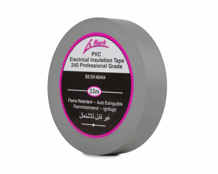 LMKPVCT19GY - Le Mark PVC Electrical Insulation Tape 19mm x 33m GREY Image 1