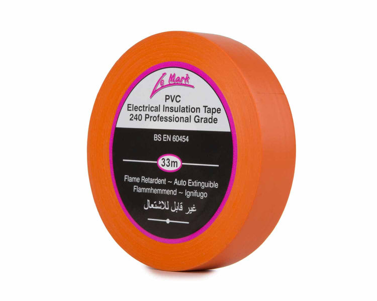 LMKPVCT19OR - Le Mark PVC Electrical Insulation Tape 19mm x 33m ORANGE Image 1