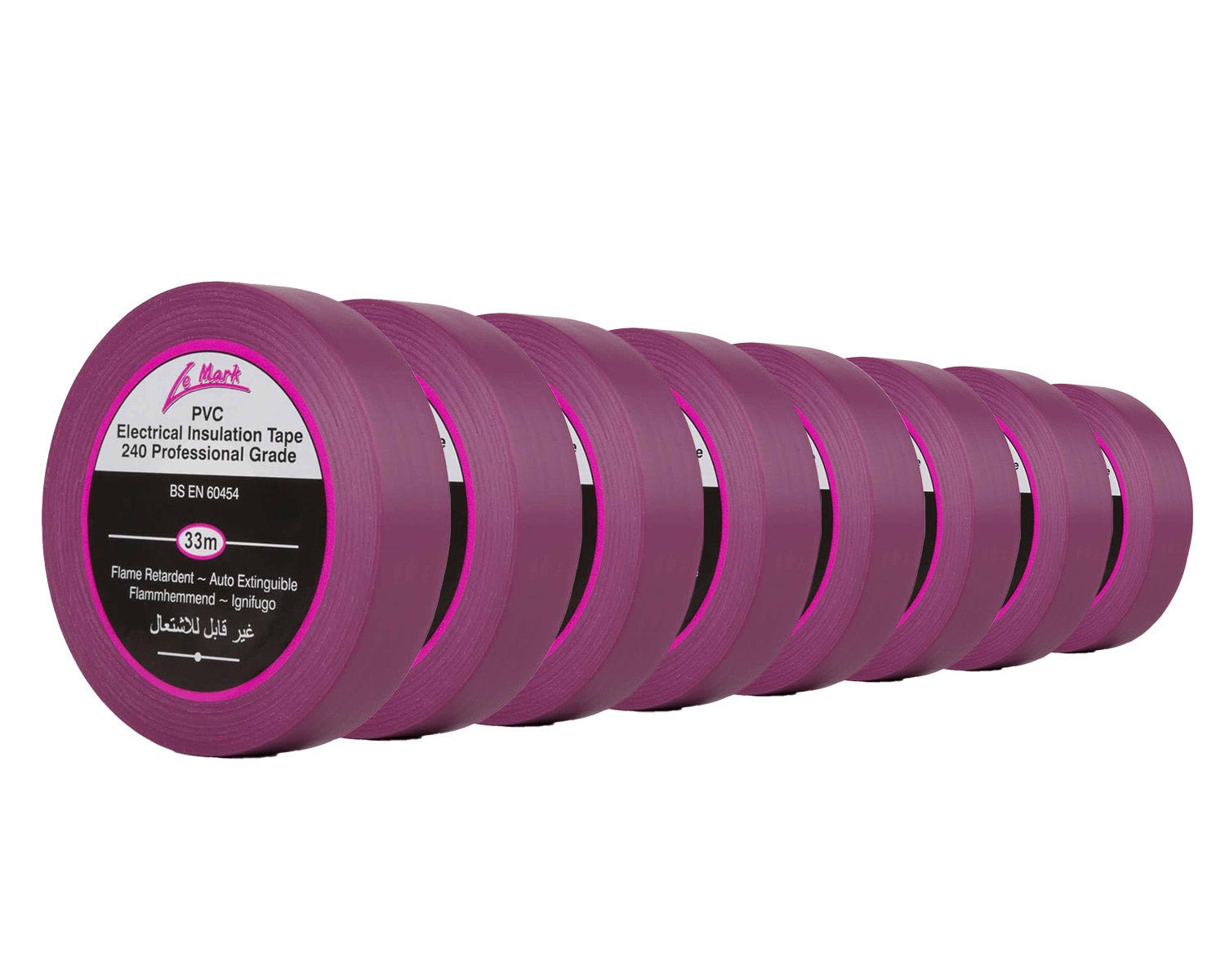 LMKPVCT19V8 - Le Mark PVC Electrical Insulation Tape 19mm x 33m VIOLET *8 PACK* Image 1