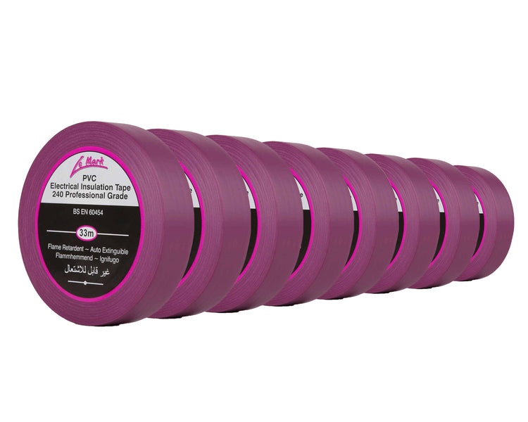 LMKPVCT19V8 - Le Mark PVC Electrical Insulation Tape 19mm x 33m VIOLET *8 PACK* Image 1
