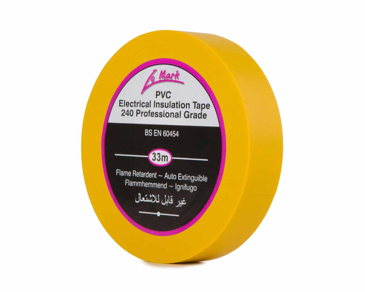 LMKPVCT19Y - Le Mark PVC Electrical Insulation Tape 19mm x 33m YELLOW Image 1