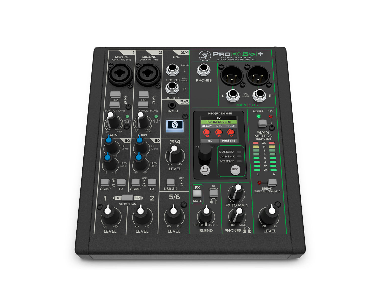 MACPFX6V3P - Mackie ProFX6v3 and 6ch Professional Effects Mixer with USB and Bluetooth Image 1